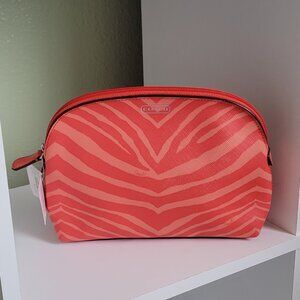 Coach orange zebra print makeup bag